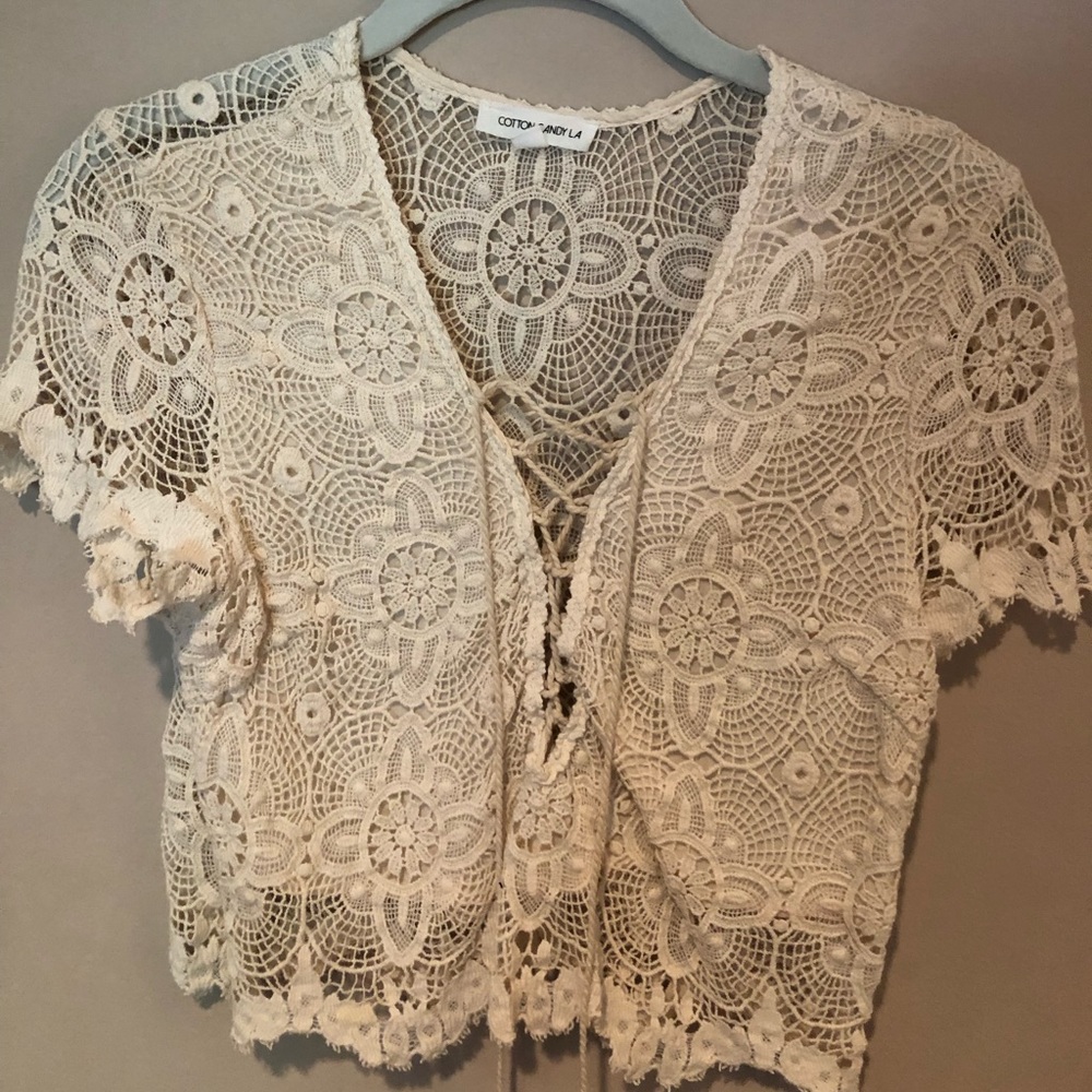 White Lace crop top